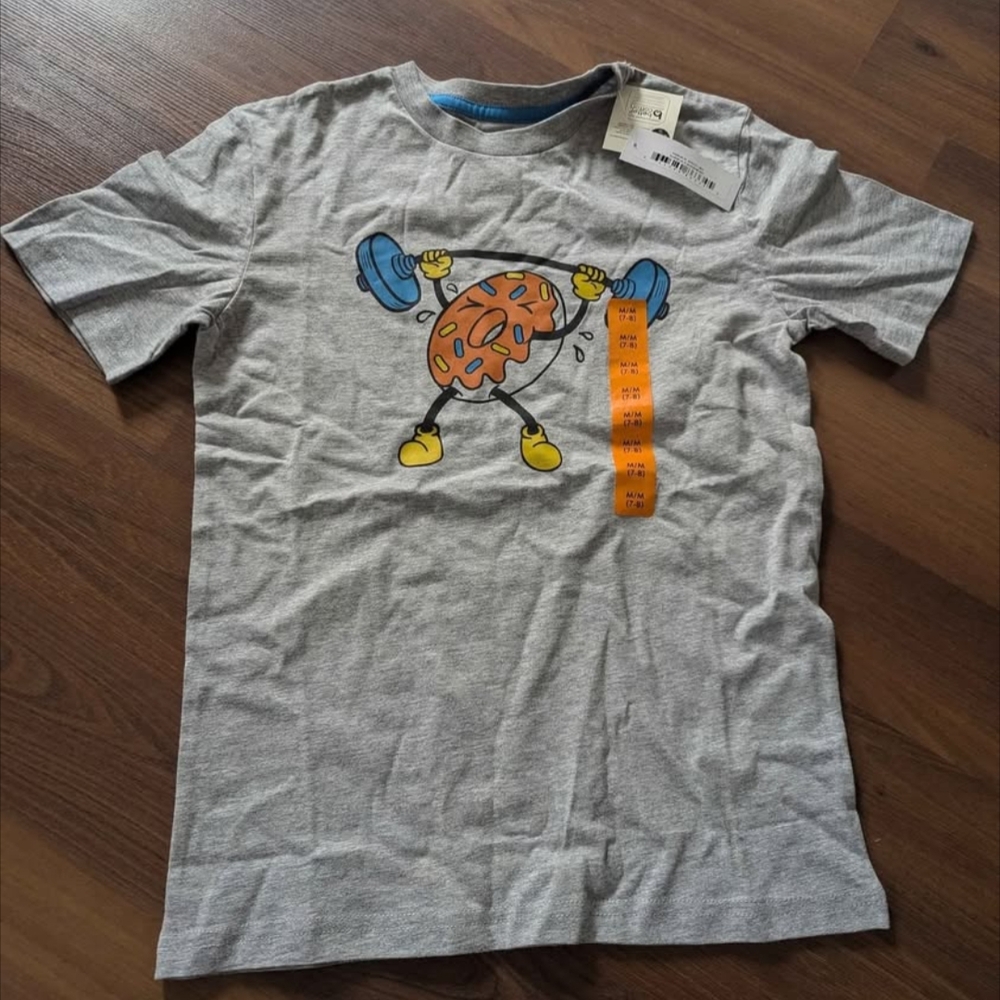 Gray Kids T-Shirt with Fun Graphic